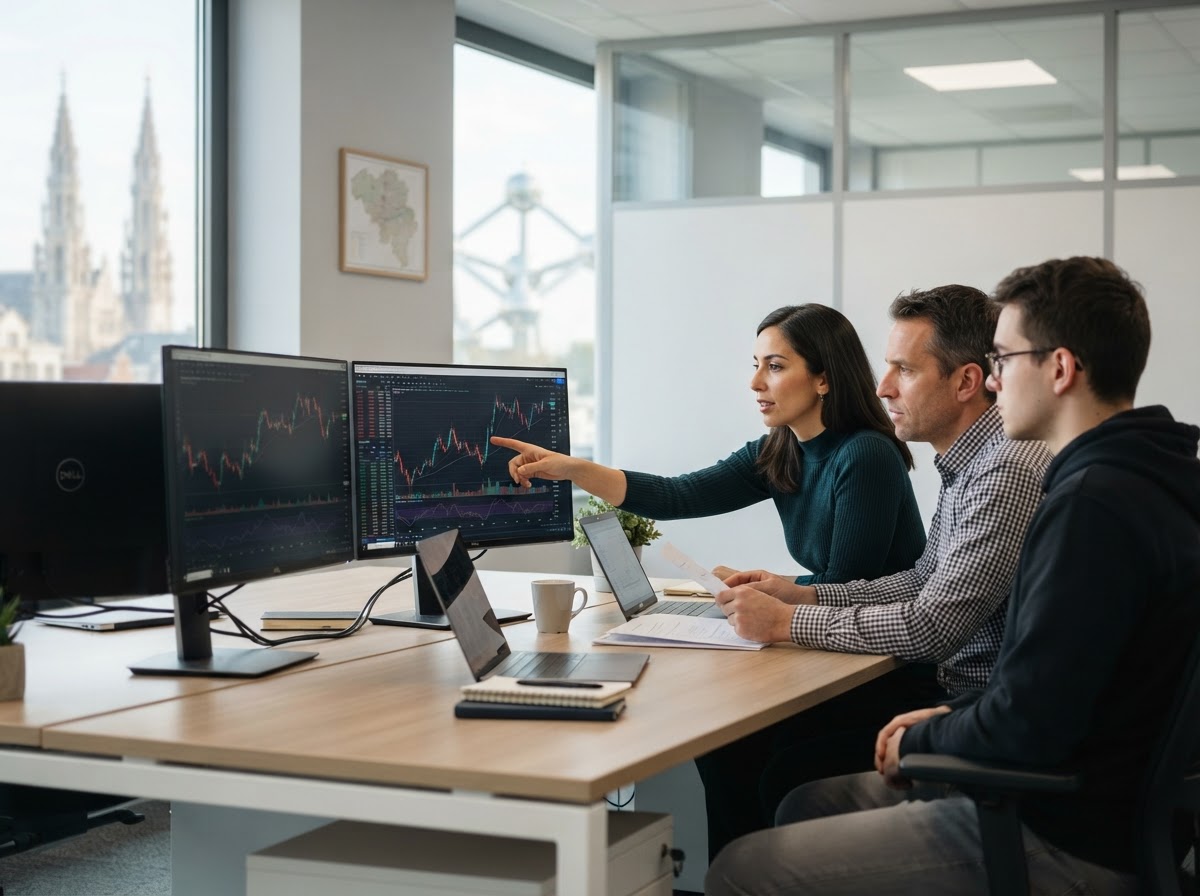 Capital Rendex analyst reviewing financial data on screen